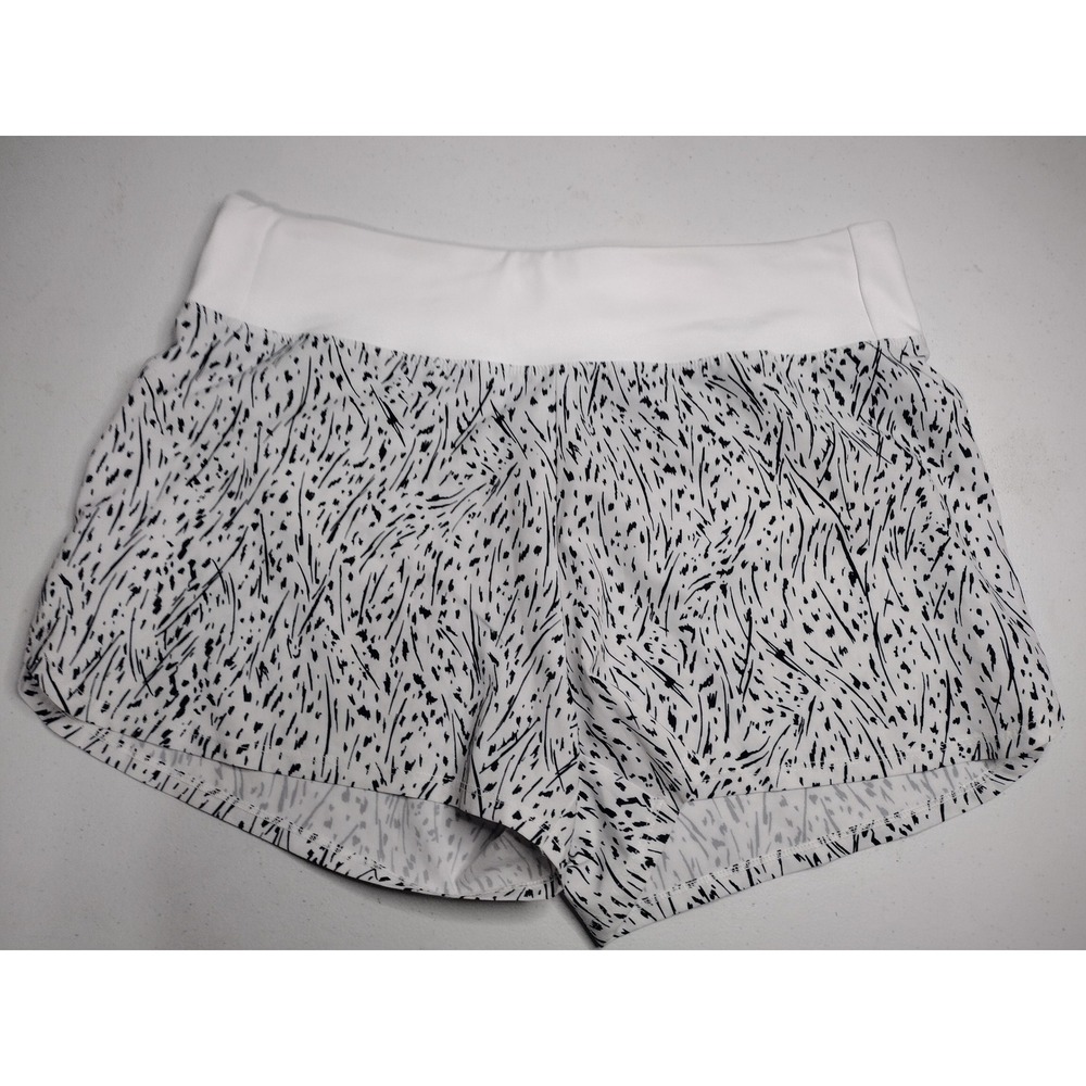 Marika Womens Athletic Shorts Black White Abstract Print Size L Activewear
